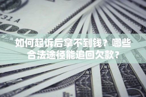 武汉如何起诉后拿不到钱？哪些合法途径能追回欠款？