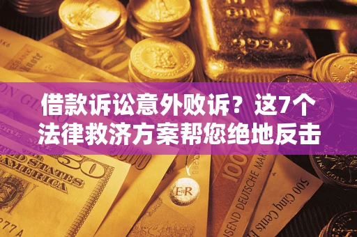 武汉借款诉讼意外败诉？这7个法律救济方案帮您绝地反击！