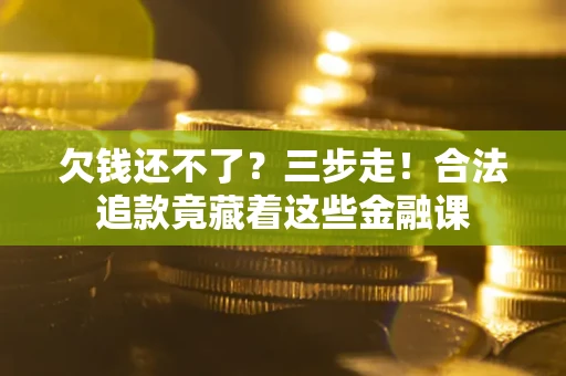 武汉欠钱还不了？三步走！合法追款竟藏着这些金融课