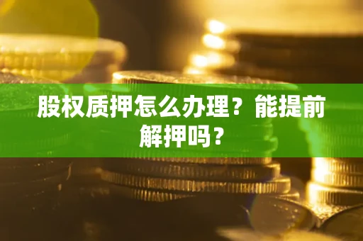 武汉股权质押怎么办理？能提前解押吗？